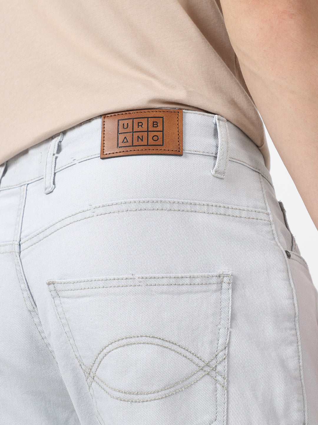 Men's Light Grey Washed Bootcut Jeans Stretchable